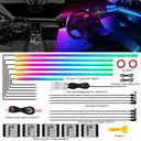 Acrylic Interior Car LED Strip Light with Wireless APP, Dreamcolor RGB 10 in 1 with 175 inches 600 LEDs Fiber Optic Car Ambient Lighting Kits, Dual Zone Sound Active Function LED Strip for Car image 2