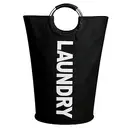 Vilscijon 90L Large-Capacity Laundry Hamper - Foldable Dirty Clothes Basket, Clothing Storage Bin, Black image 0