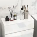 kleankin High Gloss Bathroom Storage Cabinet, Freestanding Bathroom Floor Cabinet with Drawer and Adjustable Shelf, White image 6