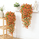 4Pcs 29.5in/75cmArtificial Flowers for Outdoors,Fake Plant Spring Summer Decor, No Fade Faux Flower for Front Door Porch Planter Patio Yard Garden(orange) image 2