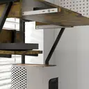 HOMCOM Mobile Computer Desk with Keyboard Tray, Rolling Study Table with Storage Shelves and Wheels, Industrial Writing Desk for Home Office, 80 x 50 x 130cm, Rustic Brown image 8