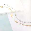 Leaf Motif Charm Bracelet with White Shell Inlay, 18K Gold Plated Stainless Steel, Hollow Leaf Boho Jewelry (17+3cm) image 2