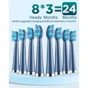 Coulax Hollow-Cup Sonic Electric Toothbrush - 40,000 VPM, 5 Modes, 120-Day Battery, 8 DuPont Brush Heads, Travel Case & Stand - Deep Blue image 5