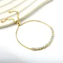 Square Tennis Bracelet with 17 CZ White Diamonds, 18K Gold PVD Stainless Steel Adjustable Drawstring Jewelry image 1