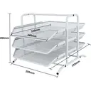 Senhoglb Bac à courrier en maille à 3 niveaux A4 - Blanc image 3