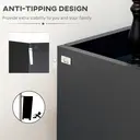 HOMCOM High Gloss Shoe Cabinet with White Doors and Open Shelves, Hallway Shoe Cupboard Storage Organizer for 19 Pairs of Shoes, Grey image 6