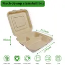 Ruibamboo disposable bamboo fiber clamshell 9 inches 3-comp
50pack image 4