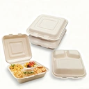 Ruibamboo disposable bamboo fiber clamshell 9 inches 3-comp
50pack image 1