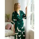 IZURIA silk-like printed emerald robe  XL image 5