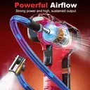 EAFC Gonfleur de pneus sans fil 150 bars avec batterie au lithium 30 Wh, gonflage rapide en 3 min, pompe à air rapide 21 V, 4 modes prédéfinis pour voiture/moto/vélo/ballon, écran numérique et lampe LED d’urgence image 5