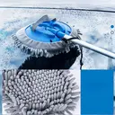 Blue Chenille Window Cleaner with 3-Section Telescopic Aluminum Pole 51.5-110cm, 26x17.5cm Head image 2