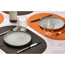 BJÖRN Set de dessous d’assiette réversibles ovales - lot de 6 - cuir recyclé - orange et chocolat image 2