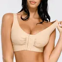 Feelingirl 3D Molded Post Surgery Compression Chest Surpport Front Hooks Anti-Sag Breathable and Adjustable Bra for Women M Skin, Couple Gift Perfect Gift image 2