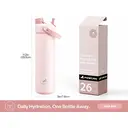 POWCAN by Meoky 26oz Dual-Opening Sports Water Bottle with Carry Handle –Pink image 5