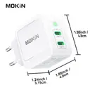 Mokin PD67W GaN Chargeur double USB-C (UE) avec câble 1,2 m - Blanc image 9