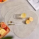 Lot de 6 sets de table ovales tressés 30 x 45 cm - Beige clair image 1