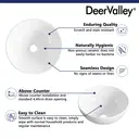 DeerValley Round Bathroom Vessel Sink, Modern Above Counter Ceramic Vanity Vessel Sink, 32.5 x 32.5 x 14cm Bathroom Art Basin (White) image 5