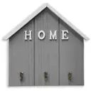 ALPHYNIX Porte-clés mural en forme de maison avec 3 crochets en métal - Gris image 0