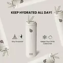 Bottle Bottle Insulated Water Bottle with Straw Lid and Handle - Stainless Steel Double-Wall Vacuum Insulated, Leakproof, BPA-Free, for Sports, Travel, Gym (Ivory White) image 2