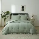 Meeallhome  Comforter Set  Vintage Ruffle Bed Set 135*200cm/50*75cm*1  Turquoise image 0