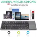 VoxorAI B033 opvouwbaar Bluetooth-toetsenbord met touchpad en numeriek toetsenblok, draagbaar draadloos toetsenbord van volledig formaat met trackpad voor pc, laptop, iPad, tablets en smartphones, siliconen leren hoes, zwart image 7