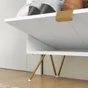 HOMCOM Narrow Shoe Cabinet with 3 Flip Doors for 12 Pairs of Shoes, Slim Shoe Storage Cabinet with Adjustable Shelves for Hallway, Entryway, White image 8