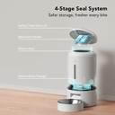 Petlibro Granary Smart Feeder - 5L， White， Automatic Feeding， App & WiFi Control， Suitable for Dogs and Cats， Portion Adjustable， Plug-In Power Supply Required image 2