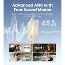 Edifier W820NB Plus Casque supra-auriculaire sans fil à réduction de bruit active -49 dB, audio Hi-Res LDAC, 88h d'autonomie, multipoint - ivoire image 5