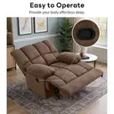 HONEYOU Oversized Rocker Recliner Chair，Overstuffed Extra Wide Rocking Recliners，Soft Big Man Manual Recliner，Extra Large Living Room Chair Up to 350 LBS，Brown image 5