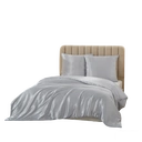 Meeallhome  Satin  Duvet Cover Set 230*220cm/50*75cm*2  Gray image 2