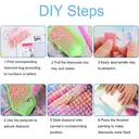 JU7CER Kit de broderie diamant 5D Papillon noir et fleurs - 30 x 40 cm image 5