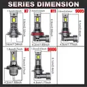 BULLVISION H7/H11/H4/9005/9006 Bulbs 20000LM 300% Brightness Car LED Bulb Set 6000K Cool White for Cars image 9