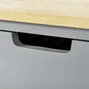 HOMCOM Kitchen Trolley Utility Cart on Wheels with Rubberwood Worktop, Towel Rack, Storage Shelves & Drawer for Dining Room, Grey image 8