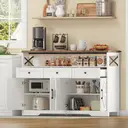 Buffet De Cuisine Avec Rangement-meubles De Cuisine Bas Avec 4 Portes Et 3 Tiroirs-Blanc image 4