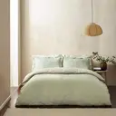 Yard Fitted Sheet Hebden Stripe 100% Cotton Forest Green Double image 3