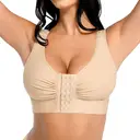 Feelingirl 3D Molded Post Surgery Compression Chest Surpport Front Hooks Anti-Sag Breathable and Adjustable Bra for Women M Skin, Couple Gift Perfect Gift image 3