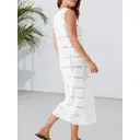Robe de femme en crochet à manches amovibles en maille ouverte à col en V pour printemps, été, vacances et usage quotidien Blanc Taille M image 1