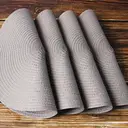 Lot de 6 sets de table ronds tressés en coton et polyester, lavables et résistants à la chaleur, diamètre 38 cm – Gris clair image 5