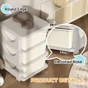 HOMCOM 3 Drawers Plastic Storage Units, 3 Tier Kids Storage Units, Children Toy Chest for Nursery, Playroom, Bedroom, Cream image 6