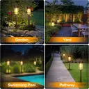 UME 2 Pack Solar Pathway Lights Outdoor, Bright Solar Garden Lights with Metal Design–IP65 Waterproof, Auto On/Off, 3000K LED Landscape Lighting for Yard, Lawn, Walkway, Driveway, Patio Decor image 5
