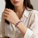 VoxorAI L8 Bracelet en cristal de roche violet naturel artisanal - Violet cristal image 5