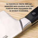 Huohou Couteau de Boucher en acier inoxydable allemand 1.4116 (HRC 53–58) – Lame Cr-Mo-V robuste, manche ABS avec rivets acier 430, soudure sans joint image 1