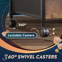 DEVAISE 2 Drawer Mobile File Cabinet, Filing Cabinet with Open Storage Shelf, Fabric Vertical Under Desk Drawers fit A4 or Letter Size, Rustic Brown image 4