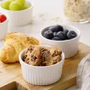 Dafuceramic Ramekins with Lids 8 oz White Creme Brulee Ramekins Ceramic Oven Safe Pudding Cups, Set of 6 Porcelain Custard for Baking Dishwasher and Microwave safe image 5