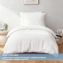 LeBonsoir Parure de lit brossée avec 1 housse de couette 155 x 220 cm et 2 taies d’oreiller 80 x 80 cm, avec fermeture éclair - Blanc image 3