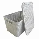 Strata Large Urban Store Basket with Lid - 24L-Cool Grey image 2