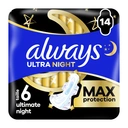 ALWAYS Ultra Bigpack Ultimate Night - Serviettes Hygiéniques - 14 Unités image 0