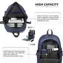 Smart Travel Backpack for 15.6” Laptop with USB Port, Lightweight Anti-Theft Daypack for Work, Study & Daily Commute (Navy) image 3