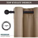 PONY DANCE Rideaux occultants avec œillets, Lot de 2 panneaux, L 140 x H 245 cm (L 55 x H 96 pouces), Cappuccino image 6