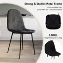 Vida Designs Dining Chairs Luton Quilted Black 2pcs image 8